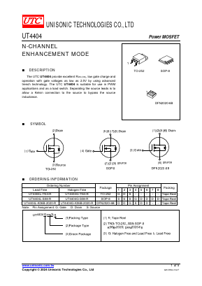 UT4404L-S08-R Datasheet PDF Unisonic Technologies