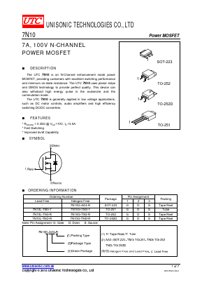 7N10L-TND-R Datasheet PDF Unisonic Technologies