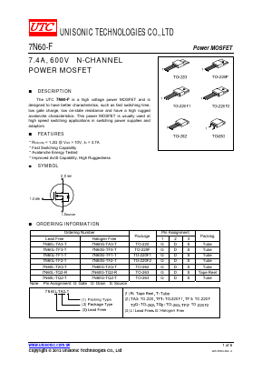 7N60-F Datasheet PDF Unisonic Technologies