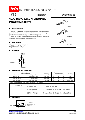 10N15L-TA3-T Datasheet PDF Unisonic Technologies