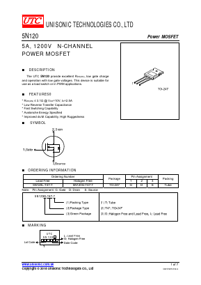 5N120L-T47-T Datasheet PDF Unisonic Technologies