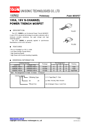 100N02 Datasheet PDF Unisonic Technologies