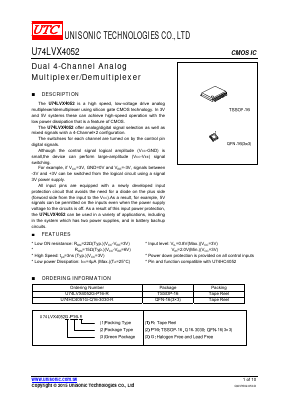 U74LVX4052 Datasheet PDF Unisonic Technologies