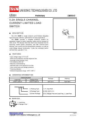 US301G-AE2-R Datasheet PDF Unisonic Technologies