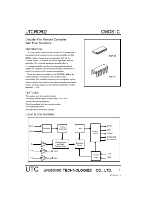 RCR02 Datasheet PDF Unisonic Technologies