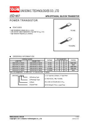 2SD1857 Datasheet PDF Unisonic Technologies