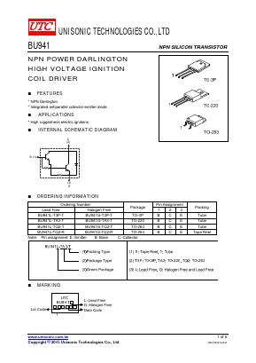 BU941L-T3P-T Datasheet PDF Unisonic Technologies