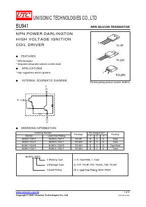 BU941L Datasheet PDF Unisonic Technologies