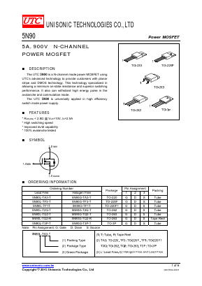 5N90G-TA3-R Datasheet PDF Unisonic Technologies