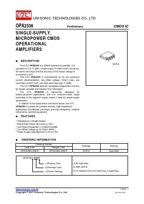 OPA2336G-S08-R Datasheet PDF Unisonic Technologies