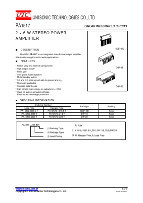 PA1517 Datasheet PDF Unisonic Technologies