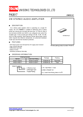 PA3017L Datasheet PDF Unisonic Technologies