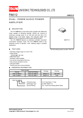 PA6112L-SM2-T Datasheet PDF Unisonic Technologies