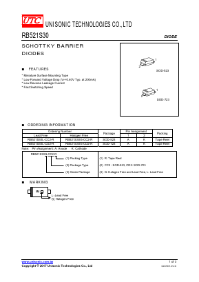 RB521S30 Datasheet PDF Unisonic Technologies