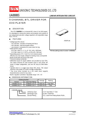 UA8888SL-SH1-T Datasheet PDF Unisonic Technologies