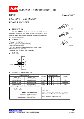 60N06L-TA3-T Datasheet PDF Unisonic Technologies