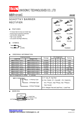 MBR10100CL-TF3-T Datasheet PDF Unisonic Technologies