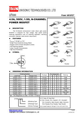 UF830L-TMS-T Datasheet PDF Unisonic Technologies