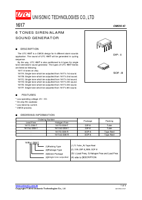 1617L-D08-T Datasheet PDF Unisonic Technologies
