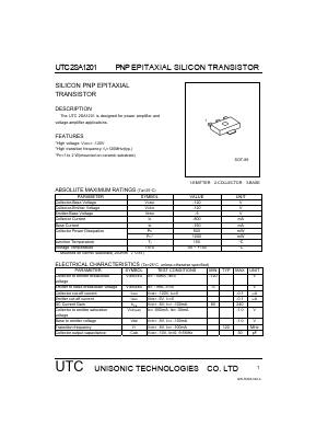 2SA1201 Datasheet PDF Unisonic Technologies