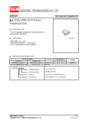 2SA1201 Datasheet PDF Unisonic Technologies