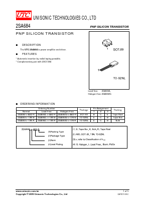 2SA684G Datasheet PDF Unisonic Technologies