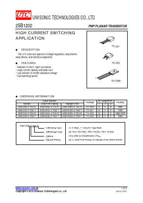 2SB1202-R-T6C-T Datasheet PDF Unisonic Technologies
