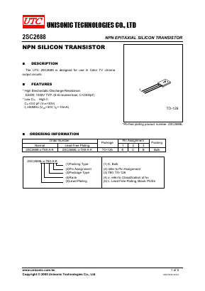 2SC2688-L-T60-B-K Datasheet PDF Unisonic Technologies