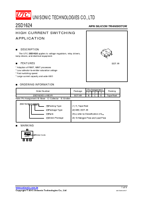 2SD1624 Datasheet PDF Unisonic Technologies