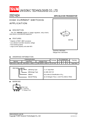 2SD1624 Datasheet PDF Unisonic Technologies