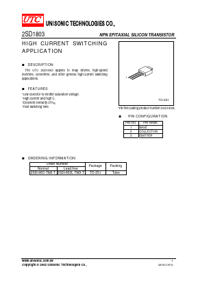 2SD1803_05 Datasheet PDF Unisonic Technologies