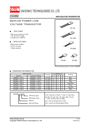 2SD882-E-TA3-R Datasheet PDF Unisonic Technologies