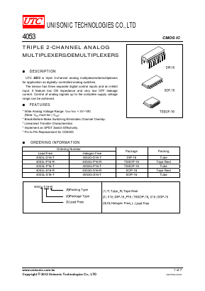 4053L Datasheet PDF Unisonic Technologies