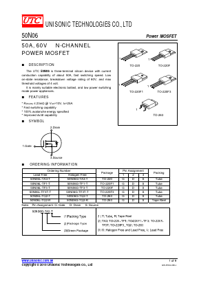 50N06L-TQ2-R Datasheet PDF Unisonic Technologies