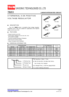 78MXX Datasheet PDF Unisonic Technologies