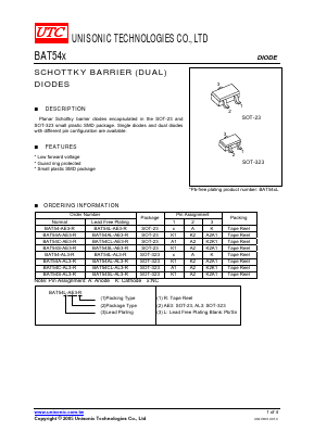 BAT54L-AL3-R Datasheet PDF Unisonic Technologies