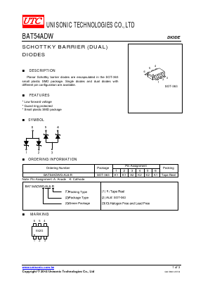 BAT54ADW Datasheet PDF Unisonic Technologies