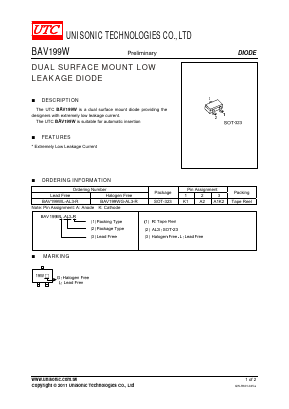 BAV199W Datasheet PDF Unisonic Technologies