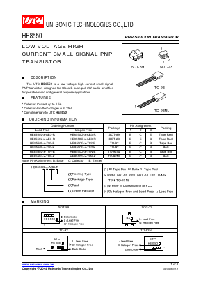 HE8550L Datasheet PDF Unisonic Technologies