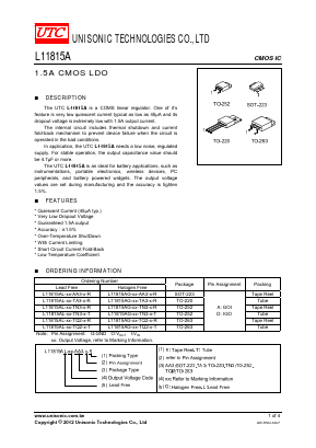 L11815AL-XX-TA3-X-R Datasheet PDF Unisonic Technologies