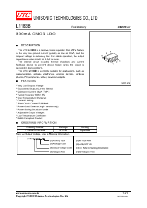 L1183BG-31-AG6-R Datasheet PDF Unisonic Technologies