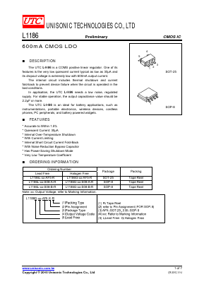 L1186G-15-S08-B-R Datasheet PDF Unisonic Technologies