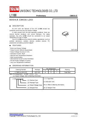 L1188 Datasheet PDF Unisonic Technologies