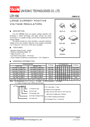 LR1106L-31-AF5-R Datasheet PDF Unisonic Technologies