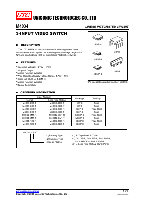 M4034L-S08-T Datasheet PDF Unisonic Technologies