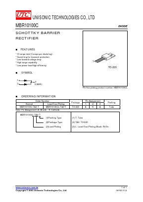 MBR10100CL Datasheet PDF Unisonic Technologies