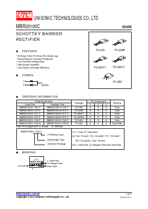 MBR20100C Datasheet PDF Unisonic Technologies