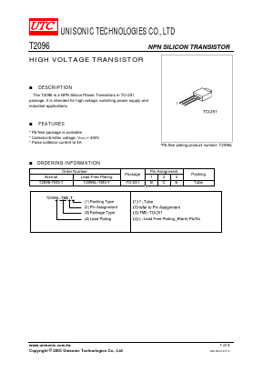 T2096L Datasheet PDF Unisonic Technologies