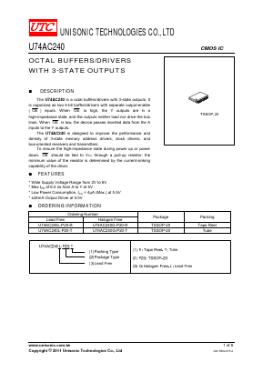 U74AC240 Datasheet PDF Unisonic Technologies