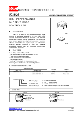 UC3842GP Datasheet PDF Unisonic Technologies
